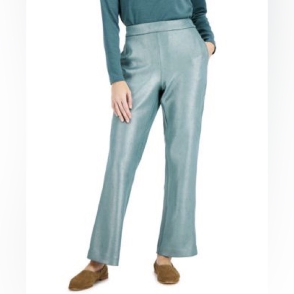 NWT ALFANI STRAIGHT-LEG PULL-ON PANTS MALLARD GREEN - XL